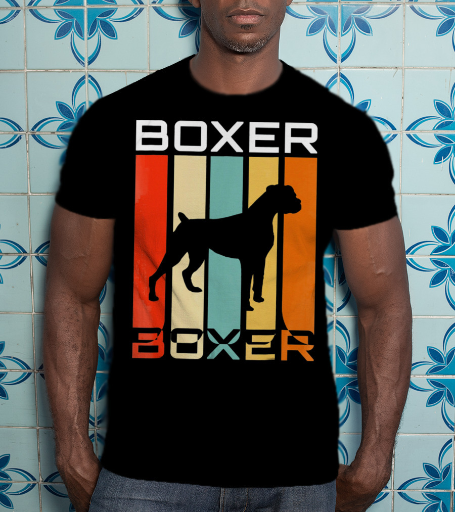 Boxer Dog Retro 70s Vintage Boxer T-Shirt