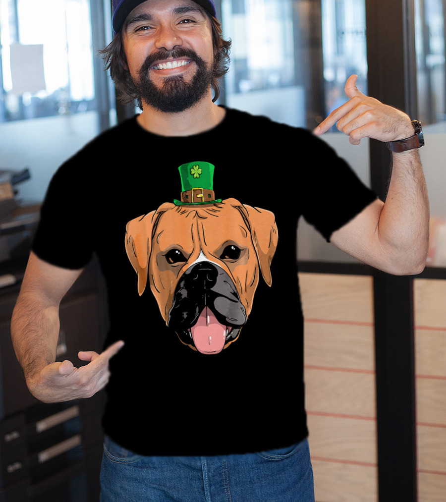 Boxer Dog St Patricks Day Leprechaun Puppy With Hat T-Shirt