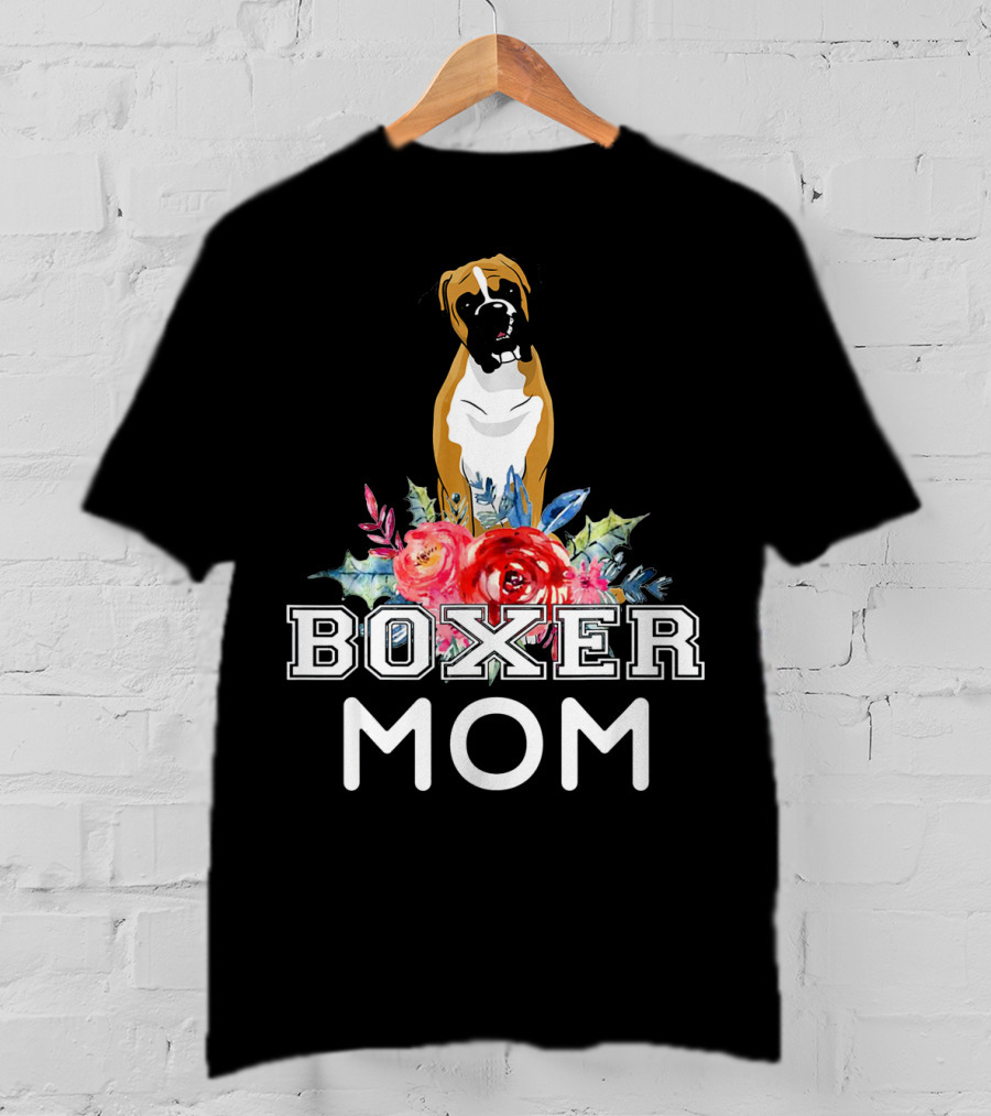 Boxer Mom Floral T-Shirt
