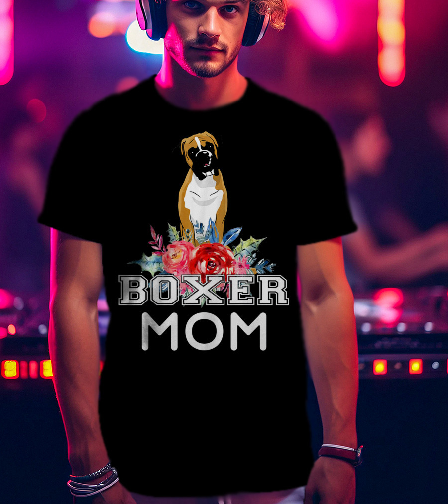 Boxer Mom Floral T-Shirt