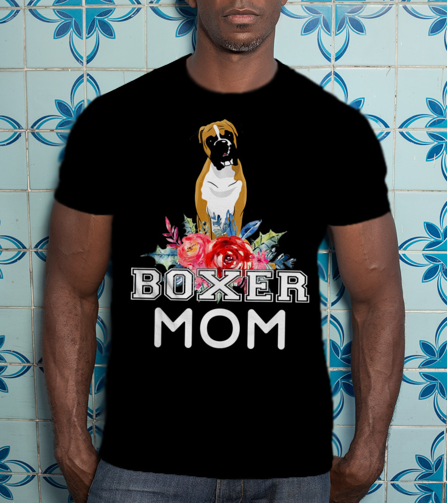 Boxer Mom Floral T-Shirt