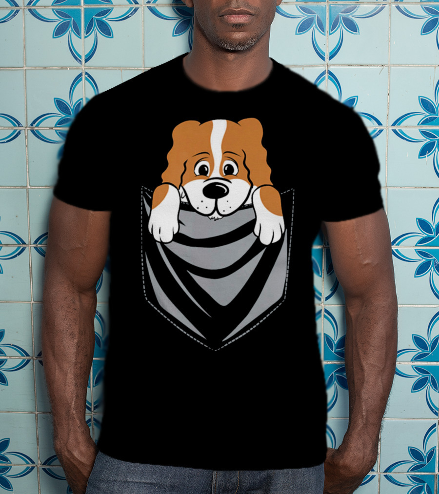 Cavalier King Charles Spaniel Cartoon Pocket Pup T-Shirt