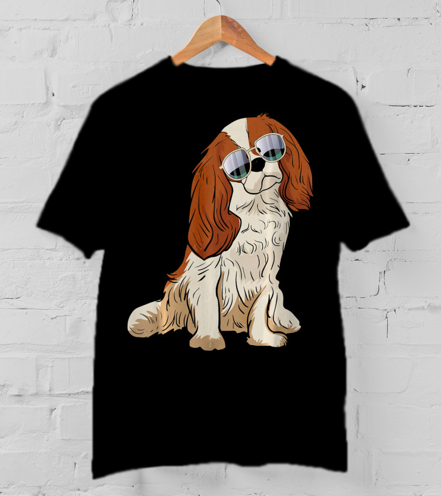 Cavalier King Charles Spaniel Dog With Sunglasses T-Shirt