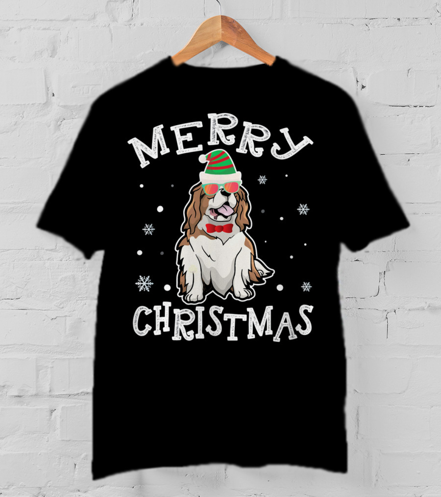 CAVALIER KING CHARLES SPANIEL Merry Christmas Noel Hat T-Shirt