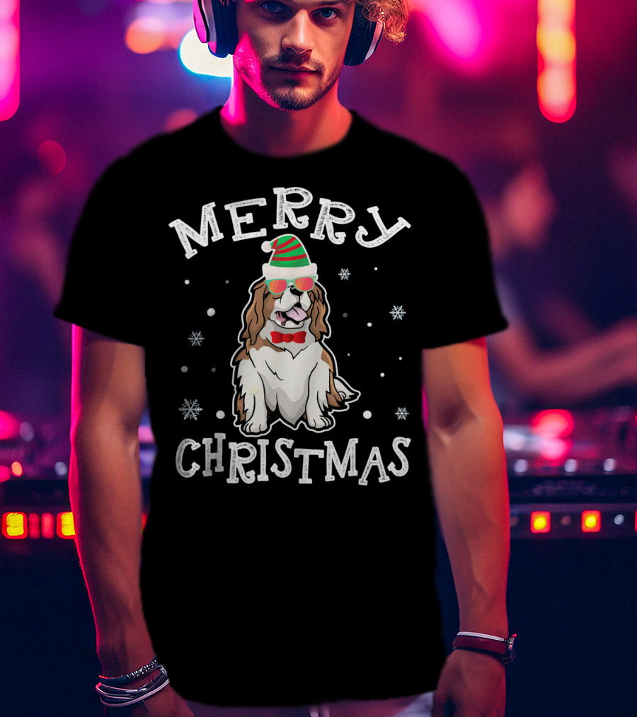 CAVALIER KING CHARLES SPANIEL Merry Christmas Noel Hat T-Shirt
