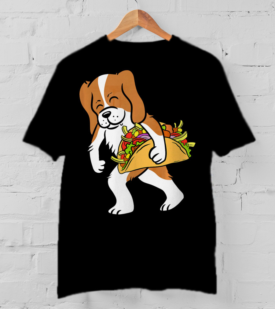 Cavalier King Charles Spaniel Carrying Taco With Vegetables T-Shirt