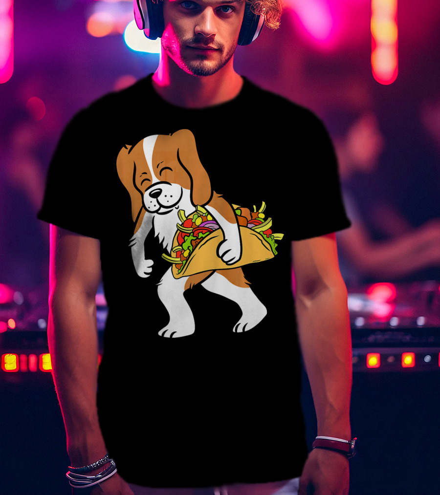 Cavalier King Charles Spaniel Carrying Taco With Vegetables T-Shirt