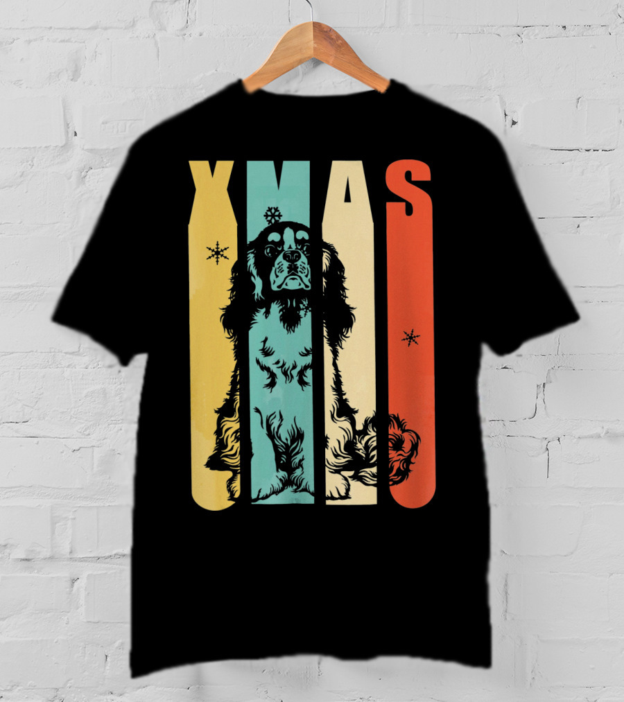 Xmas Cavalier King Dog Vintage T-Shirt