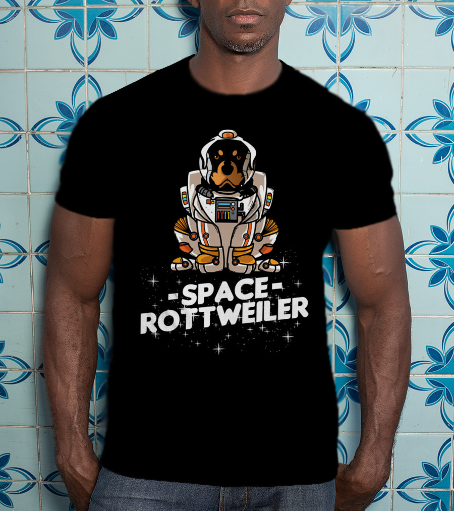 Space Rottweiler Astronaut Suit Christmas Dog T-Shirt