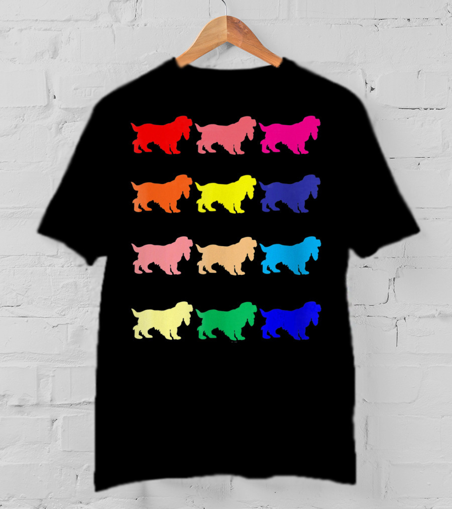 Cocker Spaniel Dog Lovers Multicolored Pop T-Shirt