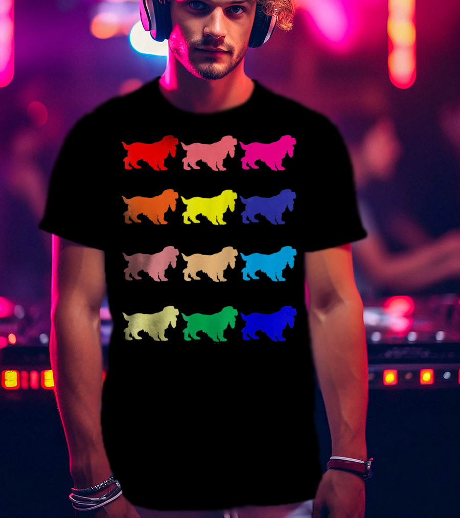 Cocker Spaniel Dog Lovers Multicolored Pop T-Shirt