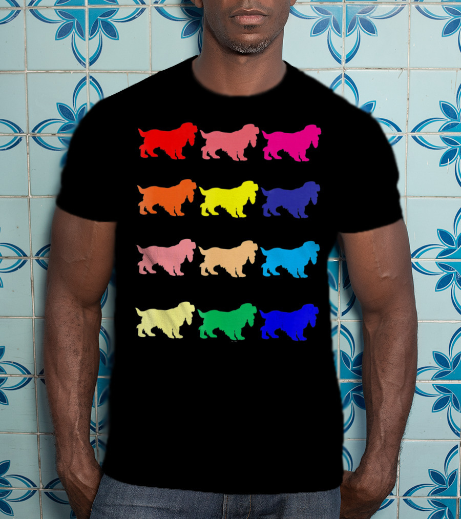 Cocker Spaniel Dog Lovers Multicolored Pop T-Shirt