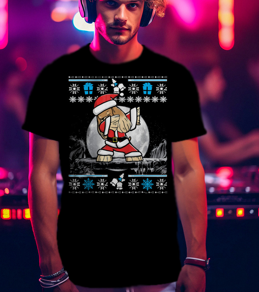 Cocker Spaniel Santa Outfit With Snowflakes And Gifts Festive T-Shirt