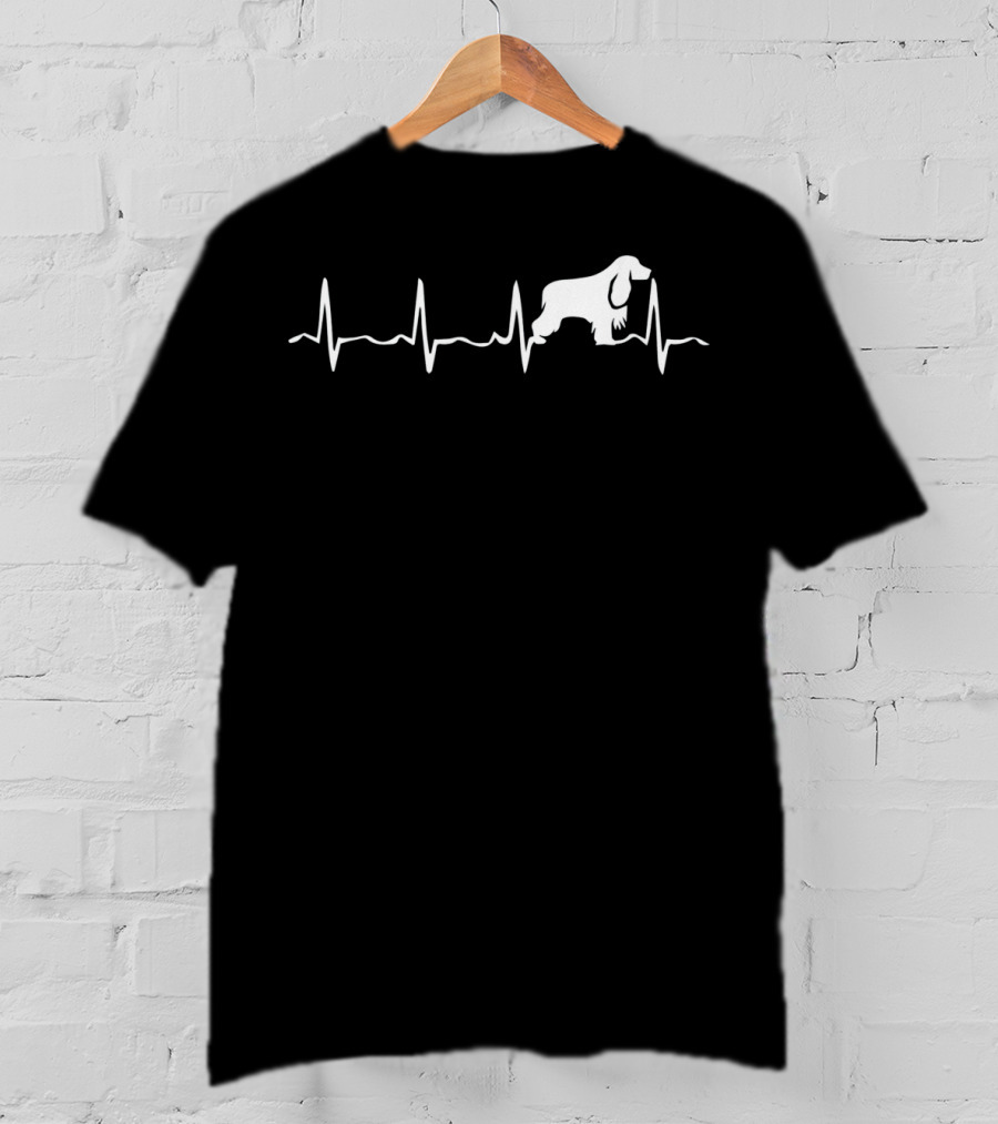 Cocker Spaniel Heartbeat Cocker Spaniel Dog Outline T-Shirt