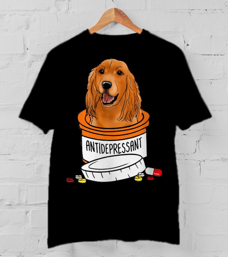 Cocker Spaniel Antidepressant Medicine In Pill Bottle T-Shirt