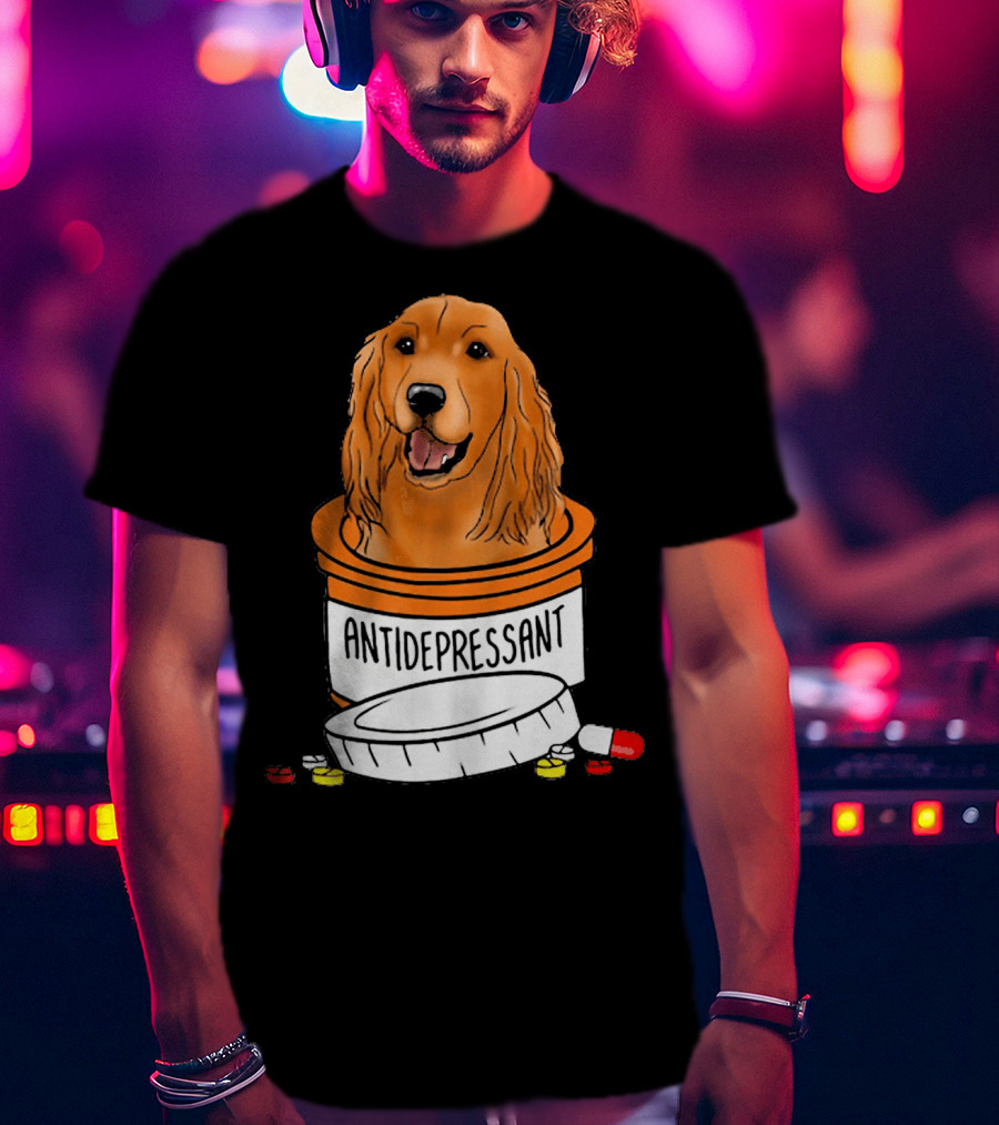 Cocker Spaniel Antidepressant Medicine In Pill Bottle T-Shirt