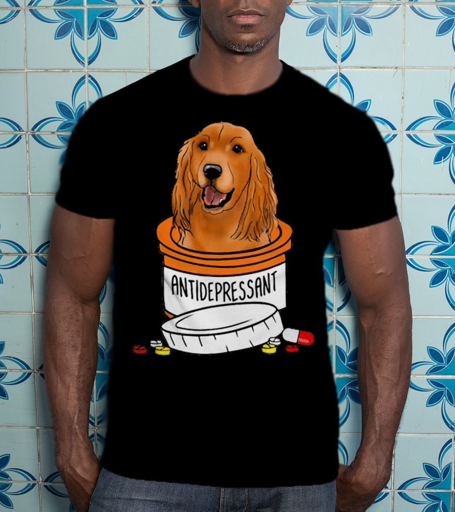 Cocker Spaniel Antidepressant Medicine In Pill Bottle T-Shirt