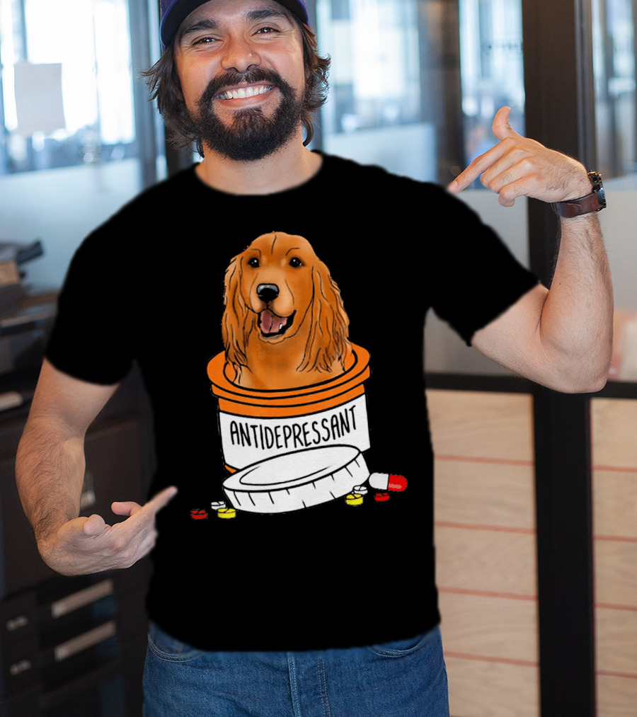 Cocker Spaniel Antidepressant Medicine In Pill Bottle T-Shirt