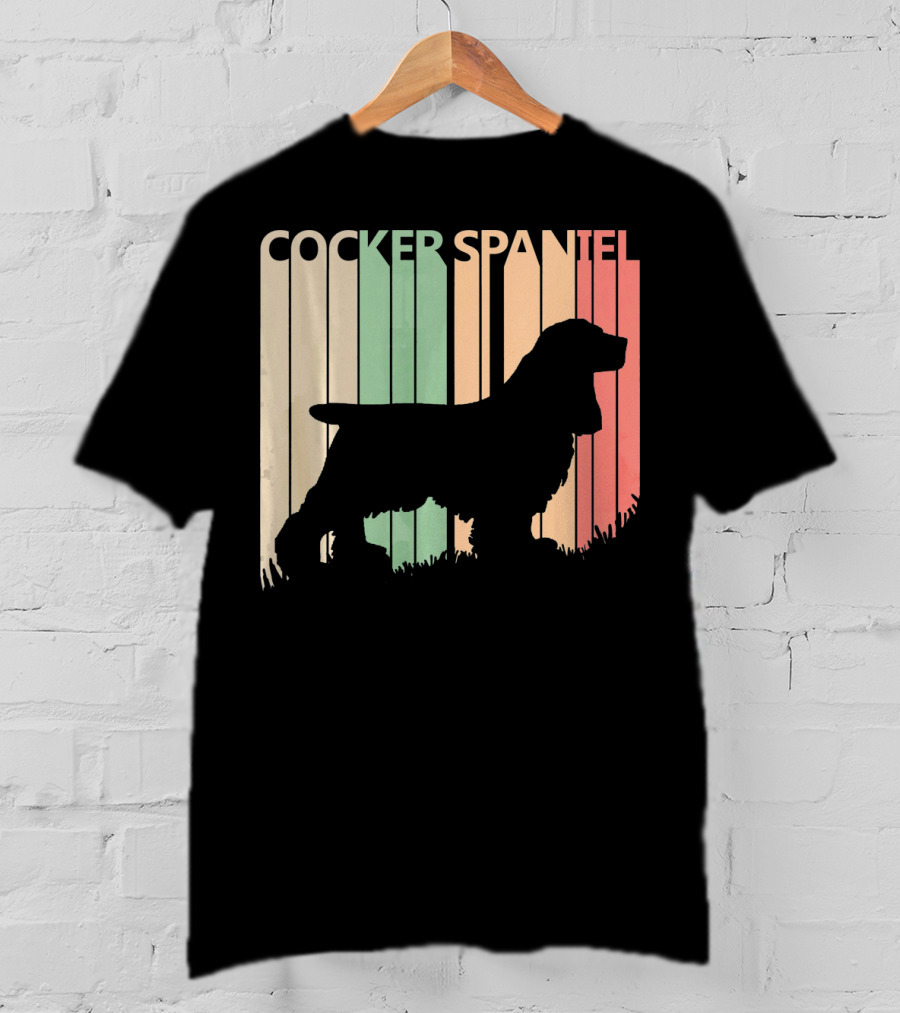Cocker Spaniel Vintage Silhouette Valentine's Day T-Shirt