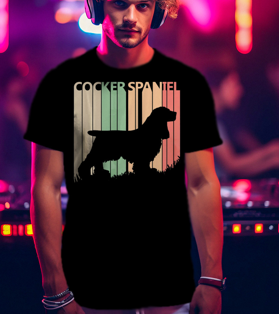 Cocker Spaniel Vintage Silhouette Valentine's Day T-Shirt