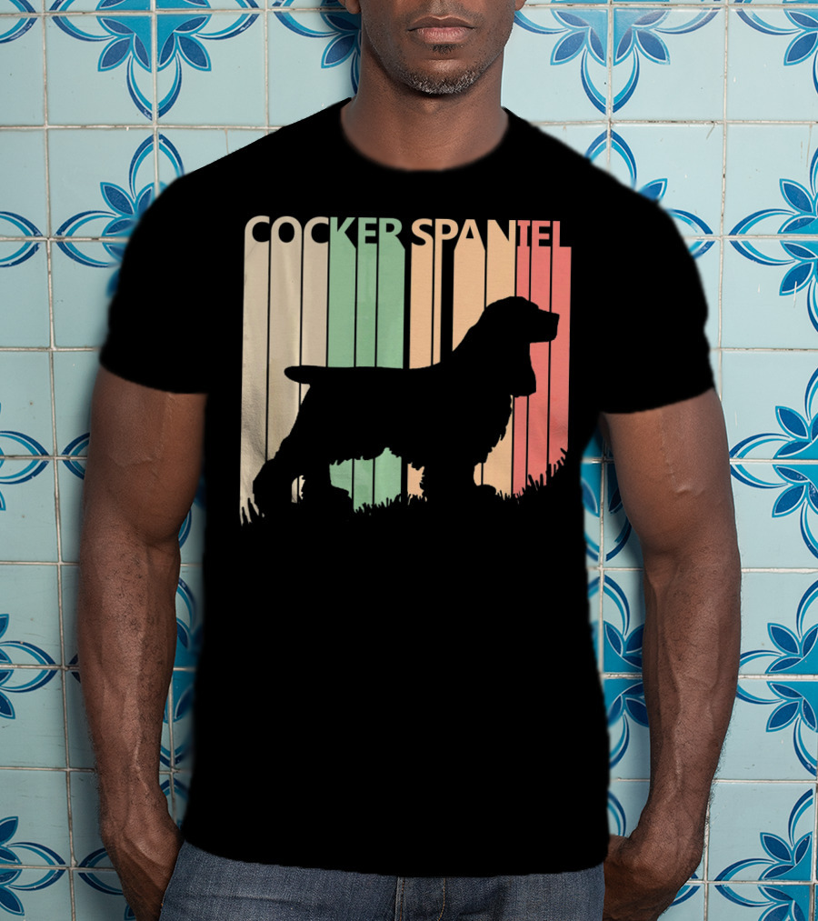 Cocker Spaniel Vintage Silhouette Valentine's Day T-Shirt