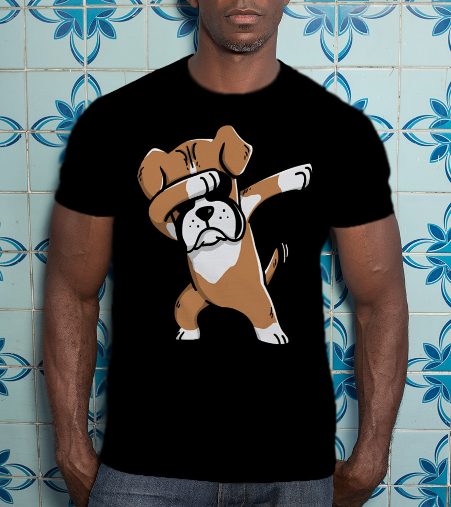Dab Boxer Dog Hooded Boxer Dab Pose Dog T-Shirt