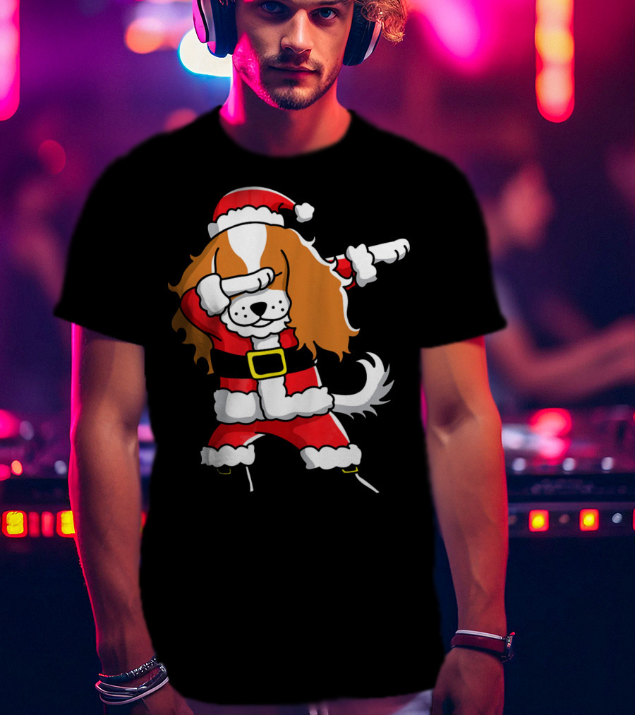 Santa Dabbing Cavalier King Charles Spaniel T-Shirt