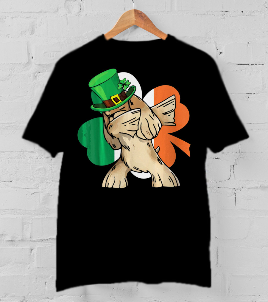 Dabbing Cocker Spaniel Irish Flag Shamrock St. Patrick's Day T-Shirt