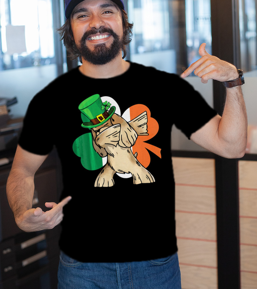 Dabbing Cocker Spaniel Irish Flag Shamrock St. Patrick's Day T-Shirt