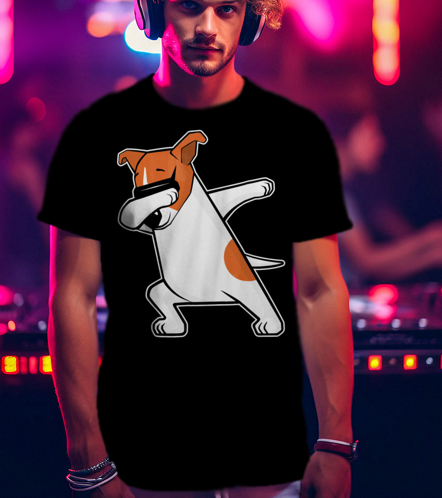 Jack Russell Dog Doing The Dab Dance Funny Cute T-Shirt