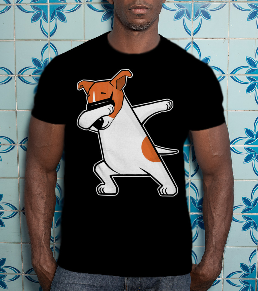 Jack Russell Dog Doing The Dab Dance Funny Cute T-Shirt