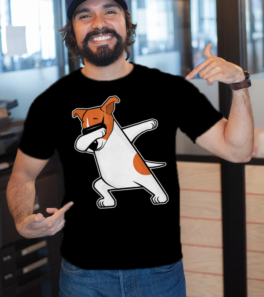 Jack Russell Dog Doing The Dab Dance Funny Cute T-Shirt