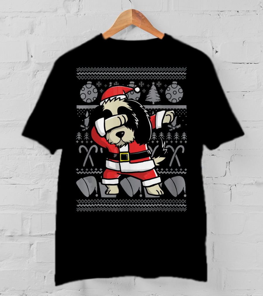 Santa Dabbing Shih Tzu Dog Ugly Christmas T-Shirt