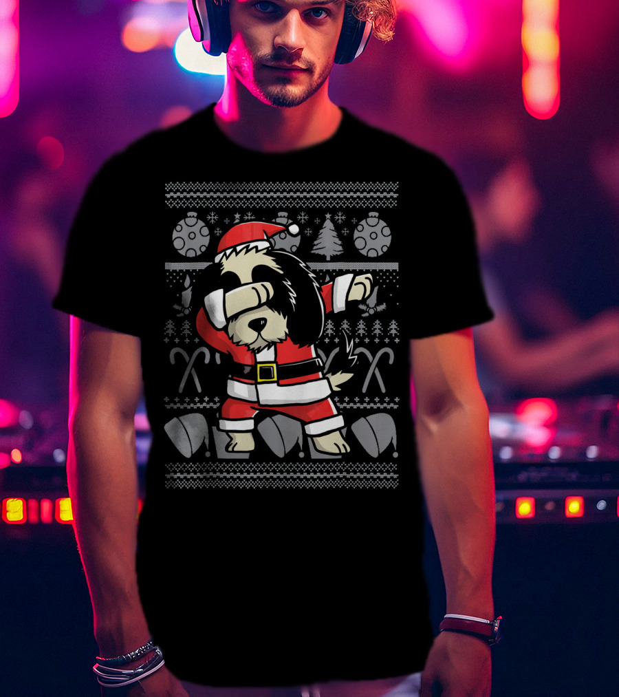 Santa Dabbing Shih Tzu Dog Ugly Christmas T-Shirt