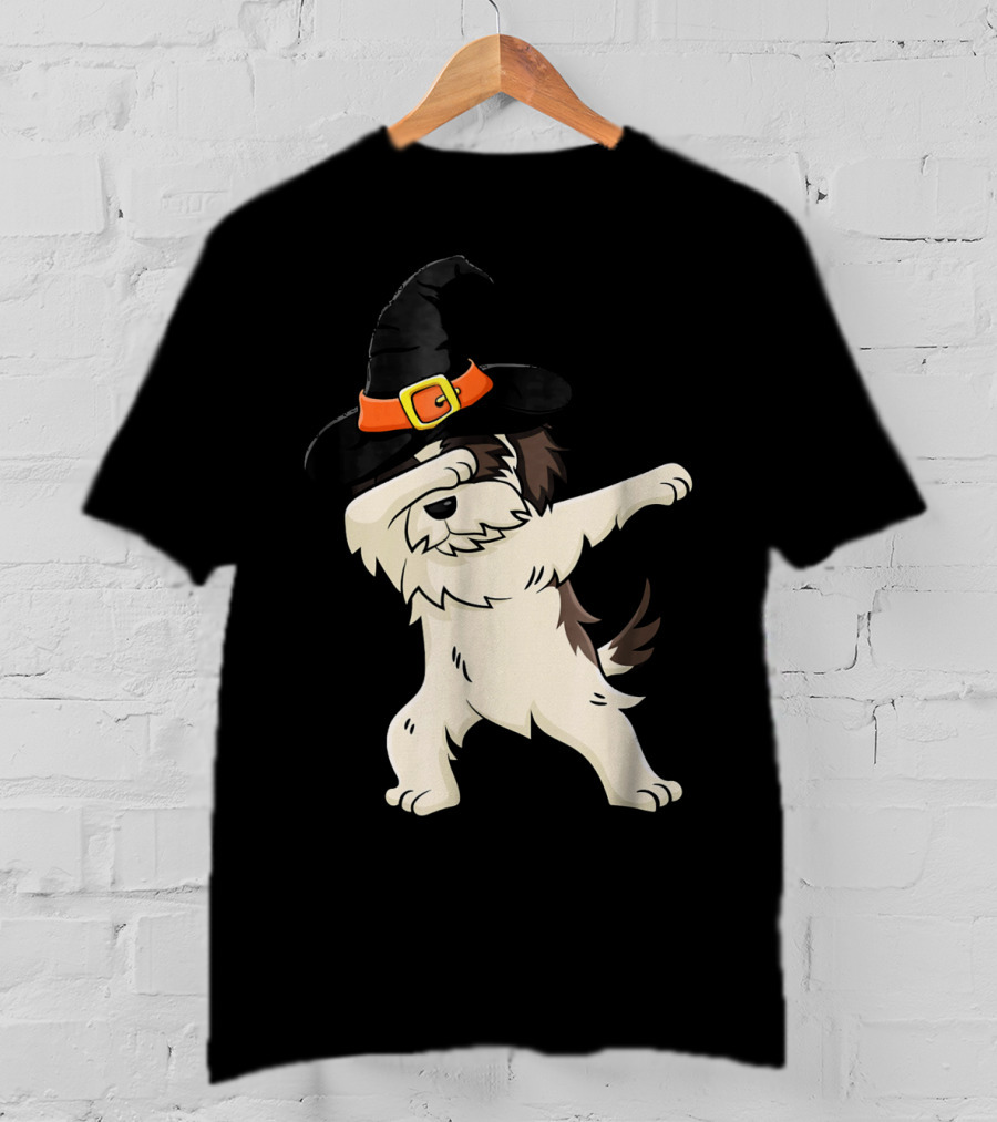 Dabbing Shih Tzu In Witch Hat Halloween T-Shirt