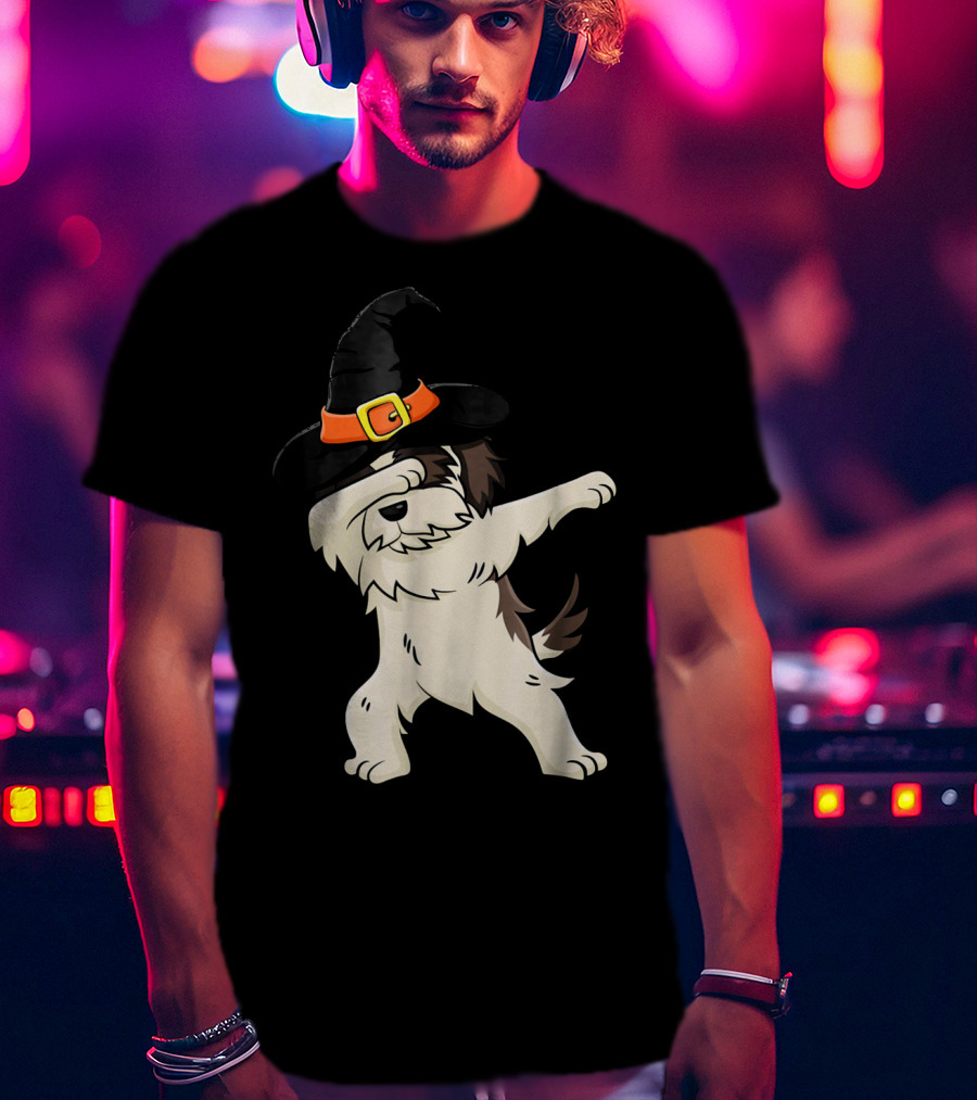 Dabbing Shih Tzu In Witch Hat Halloween T-Shirt