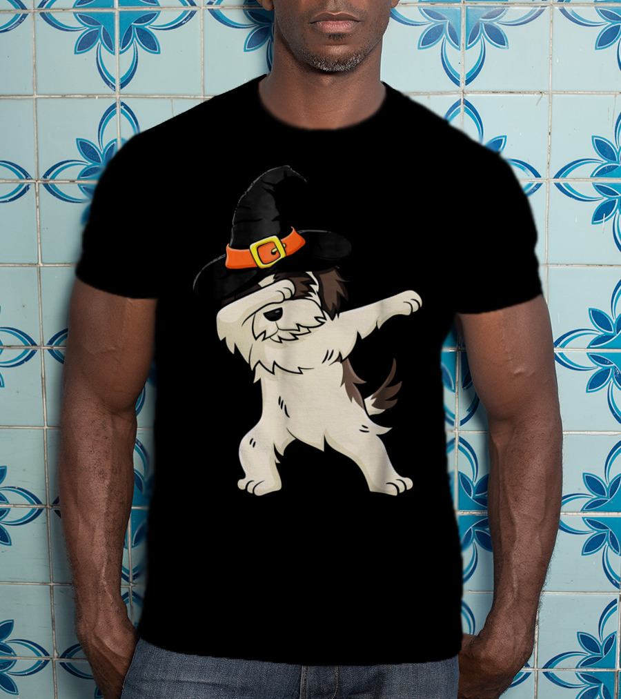 Dabbing Shih Tzu In Witch Hat Halloween T-Shirt