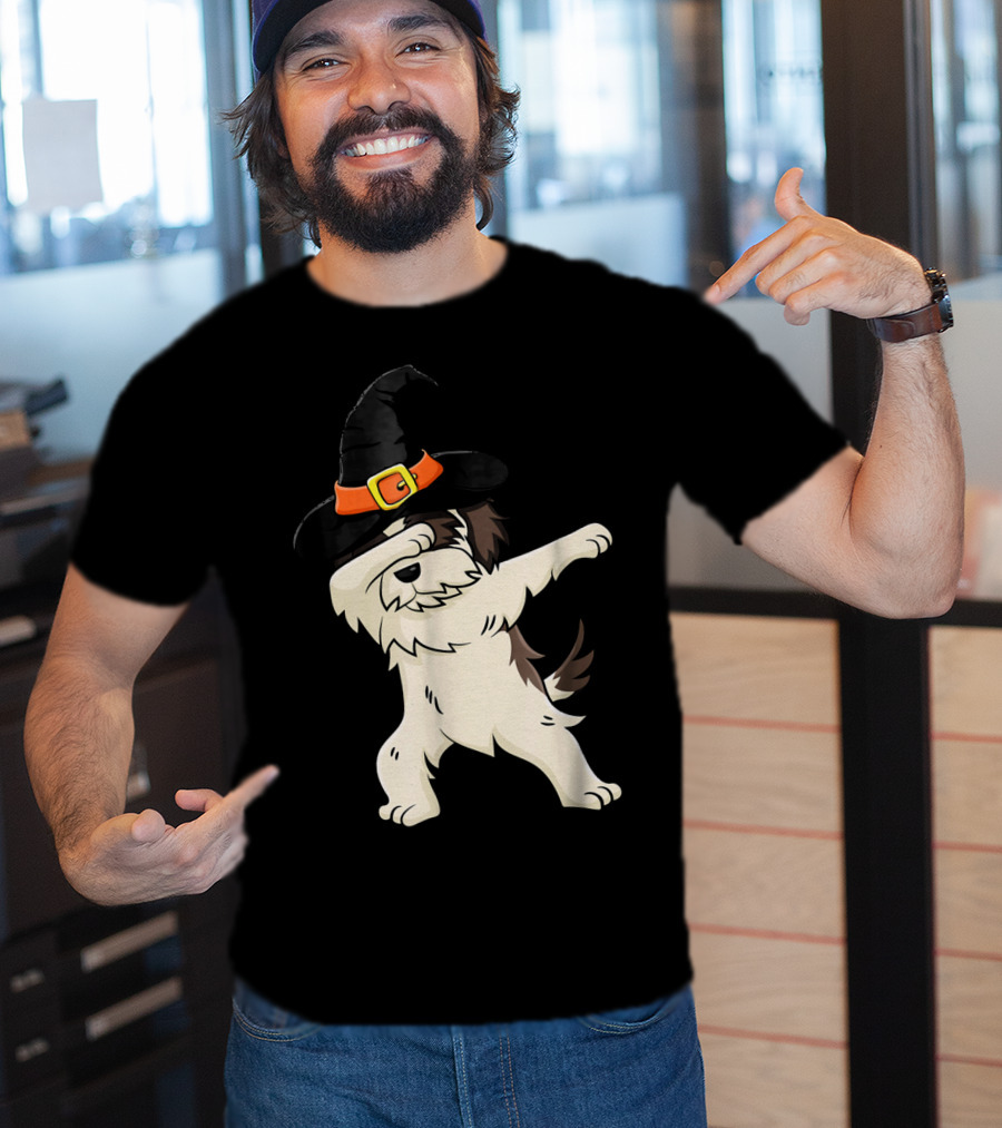 Dabbing Shih Tzu In Witch Hat Halloween T-Shirt
