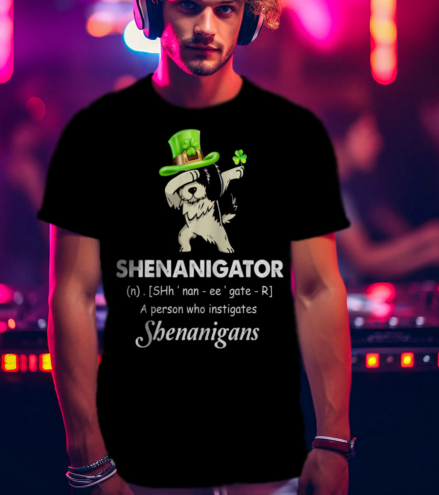 Shenanigator Dabbing Shih Tzu Definition Patricks T-Shirt