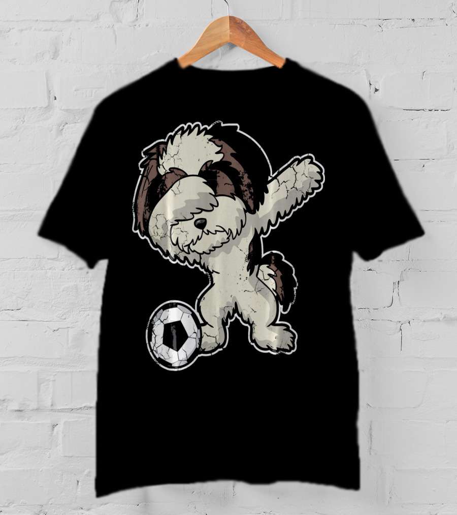 Dabbing Shih Tzu Soccer Dog With Ball T-Shirt