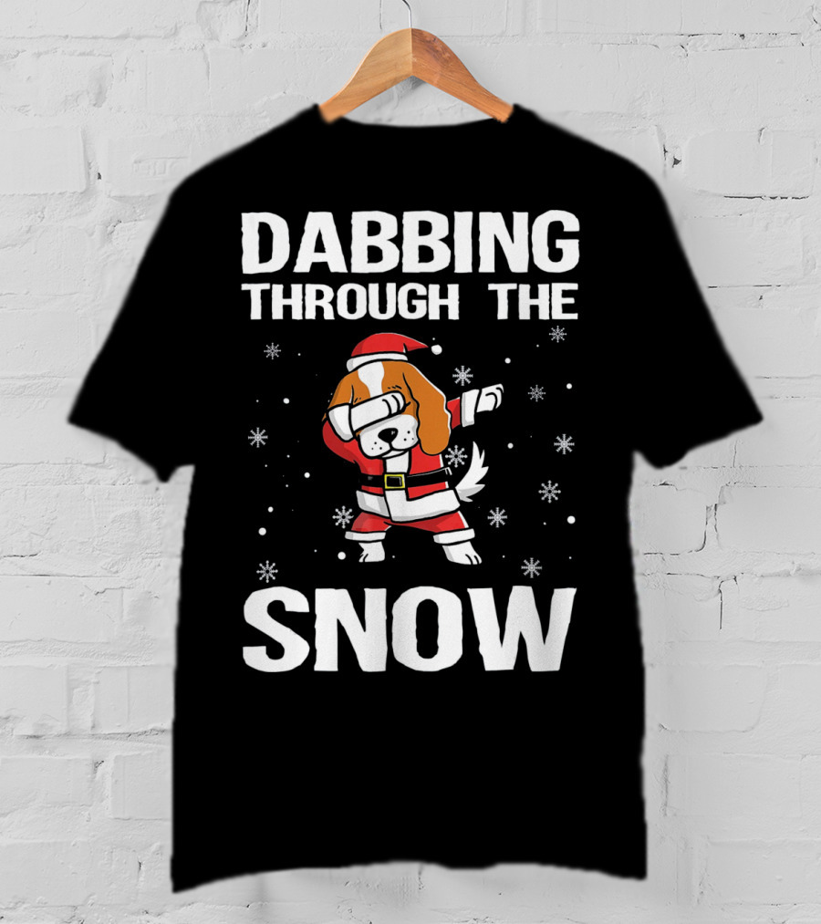 Dabbing Through The Snow Cavalier King Santa Dance T-Shirt
