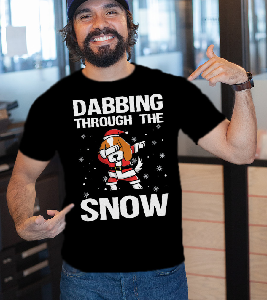 Dabbing Through The Snow Cavalier King Santa Dance T-Shirt
