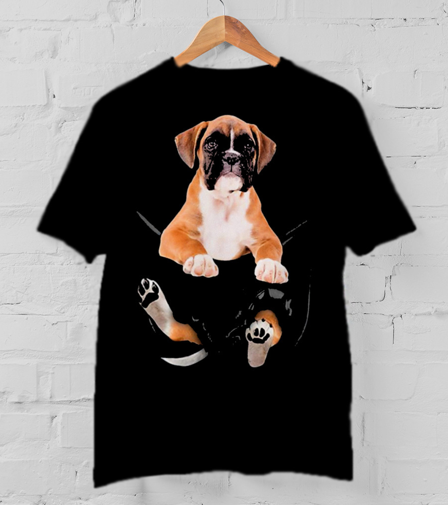 Dog In Your Punctured Pocket Boxer Lover Iconic Puppy T-Shirt