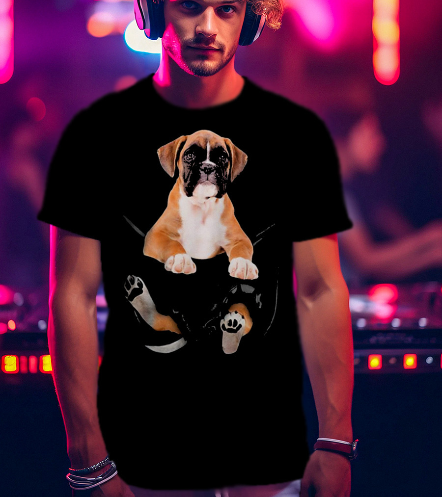 Dog In Your Punctured Pocket Boxer Lover Iconic Puppy T-Shirt