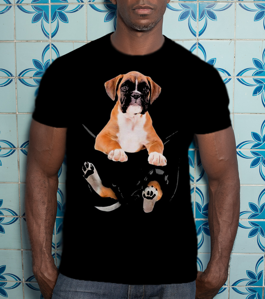 Dog In Your Punctured Pocket Boxer Lover Iconic Puppy T-Shirt
