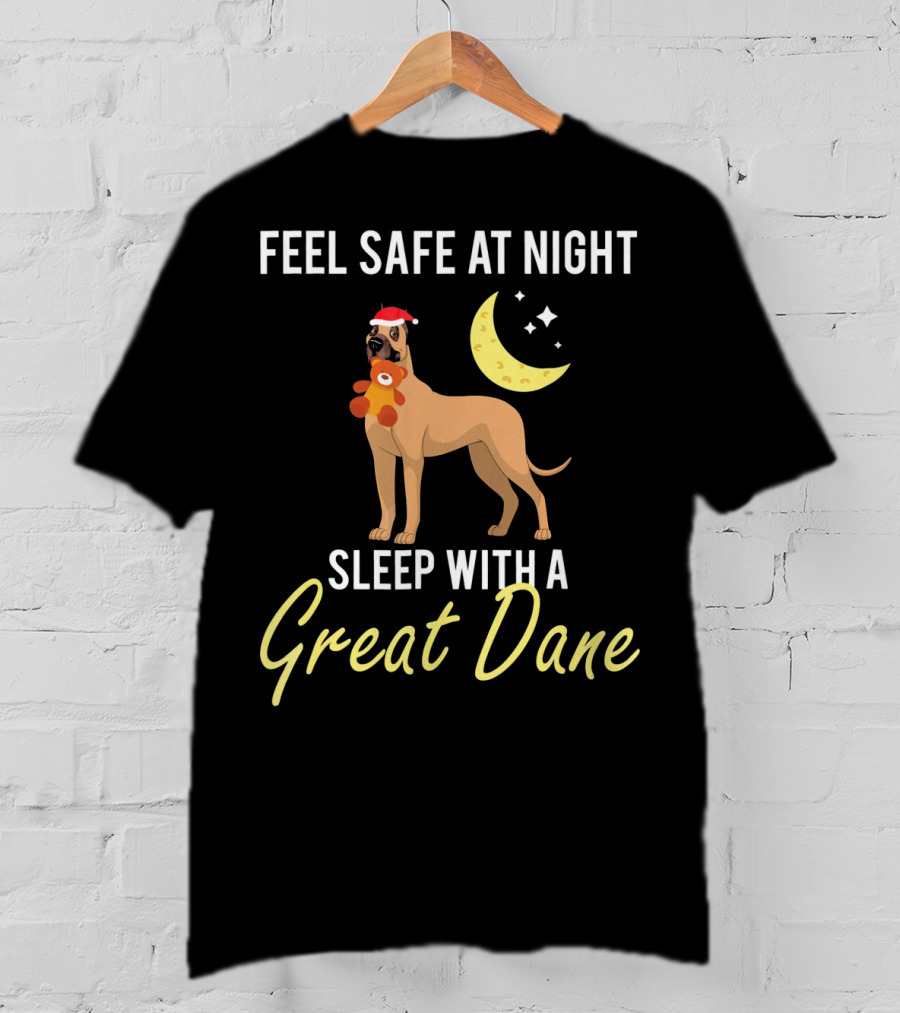 Feel Safe At Night With A Great Dane Under The Moon And Stars T-Shirt
