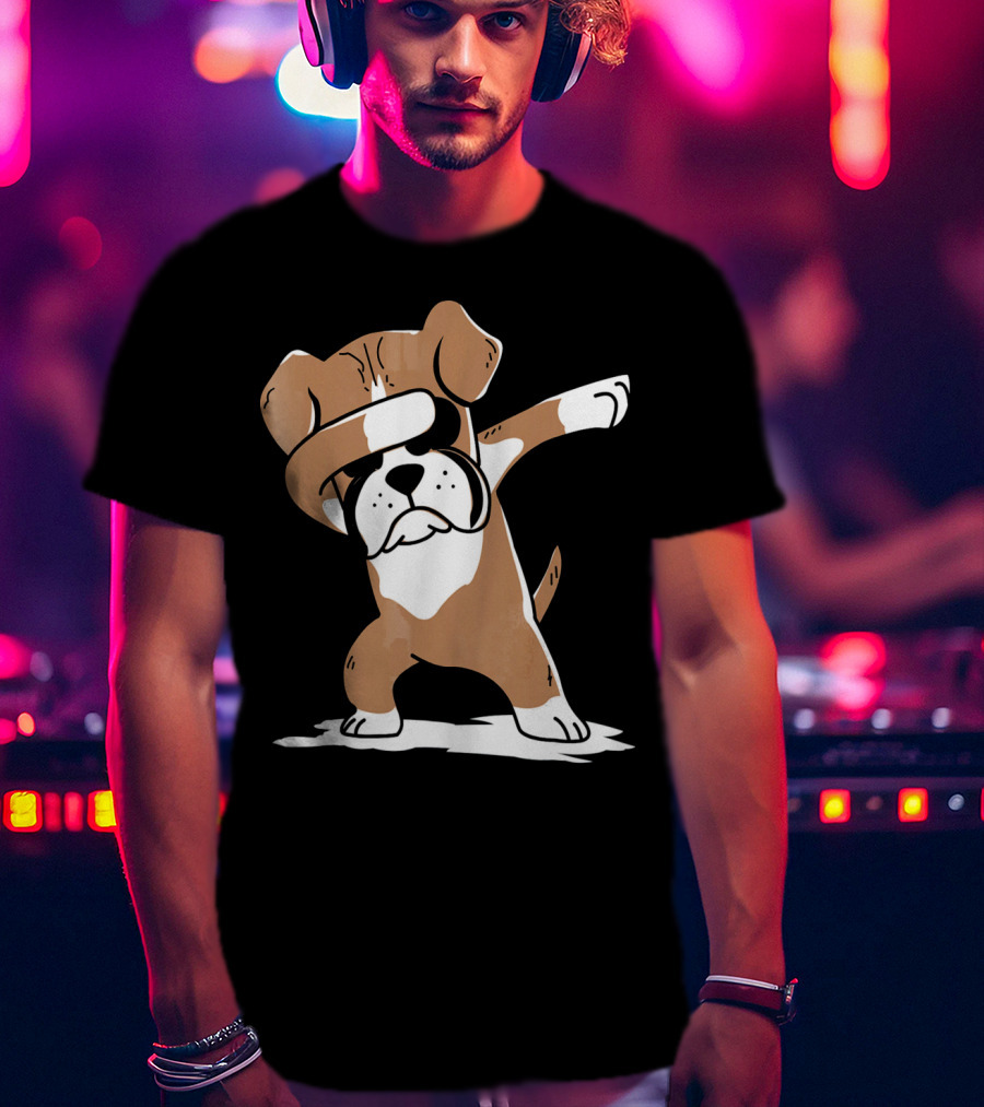 Funny Boxer Dog Dabbing T-Shirt