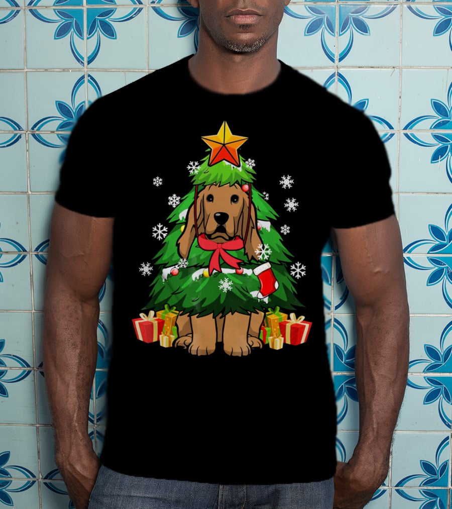 Cocker Spaniel Christmas Tree With Gifts And Snowflakes T-Shirt