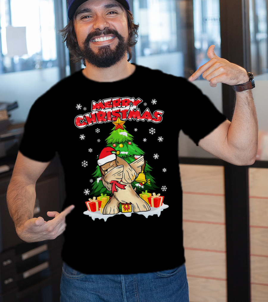 Merry Christmas Funny Dabbing Cocker Spaniel Holiday Tree Snowflakes Presents T-Shirt
