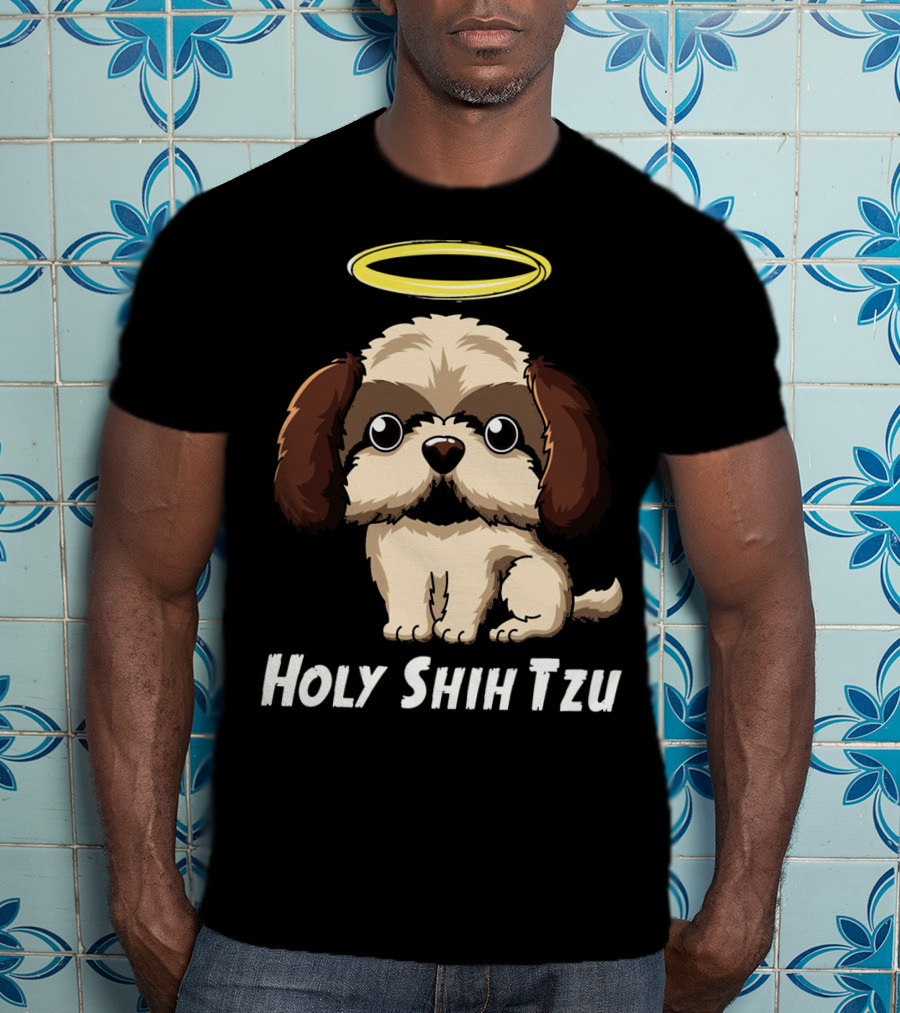 Holy Shih Tzu Funny Dog Owner Halo T-Shirt